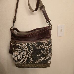 Stylish Brown and Cream Women's Bag